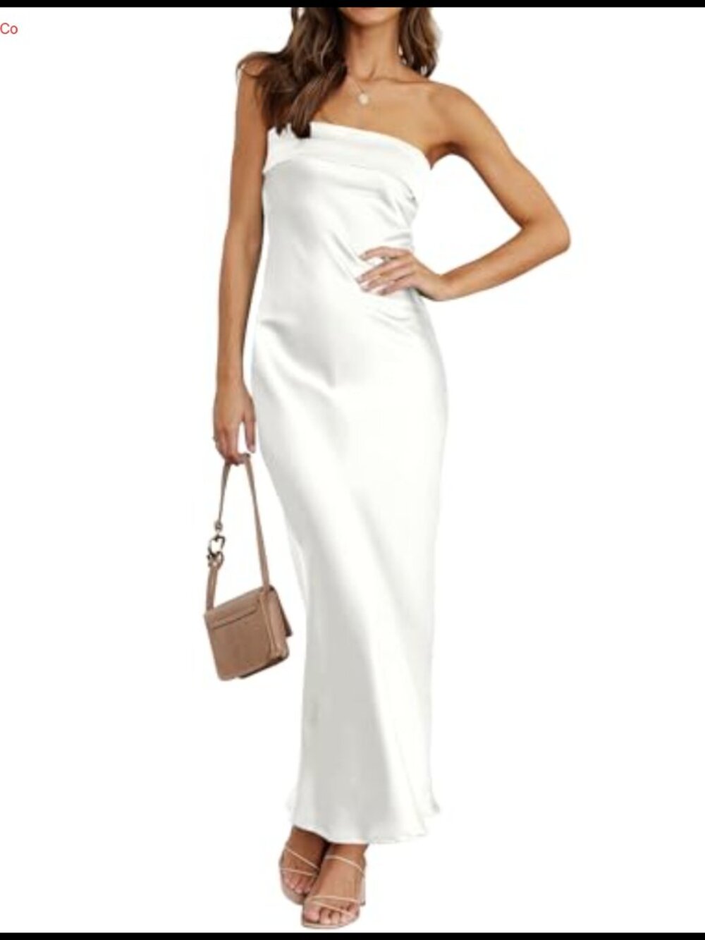 Satin Strapless Bodycon Maxi Dress Formal Wedding Guest